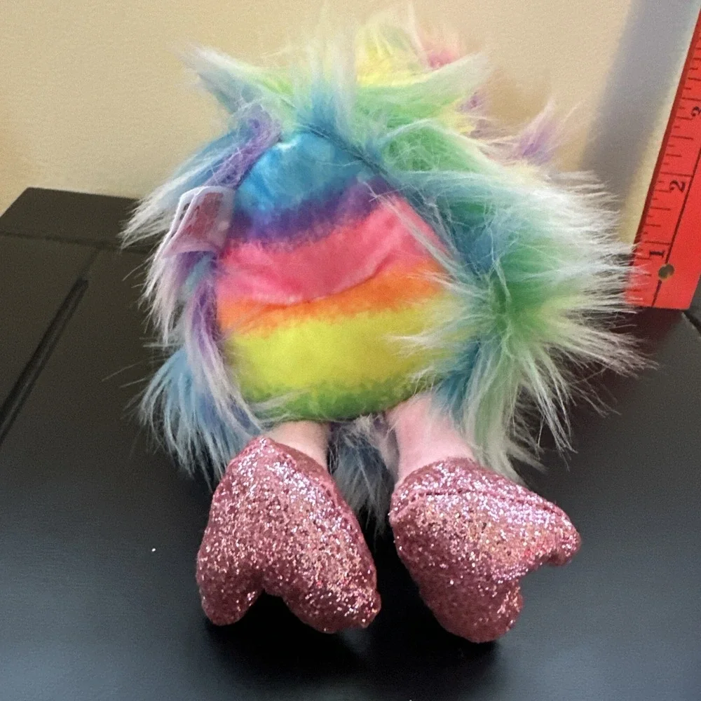 Ty PIPPA And ASHA Rainbow Sherbert Fur Platypus AND Ostrich‎ Beanie Boo